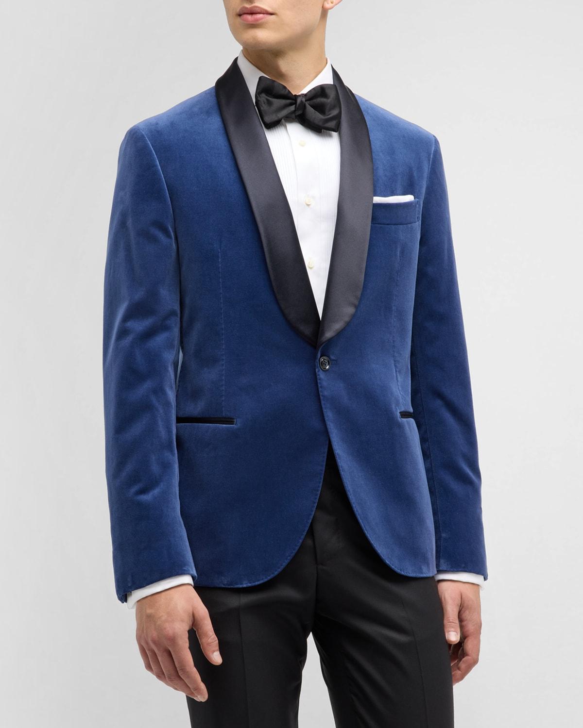 Mens Velvet Dinner Jacket with Satin Shawl Collar Product Image