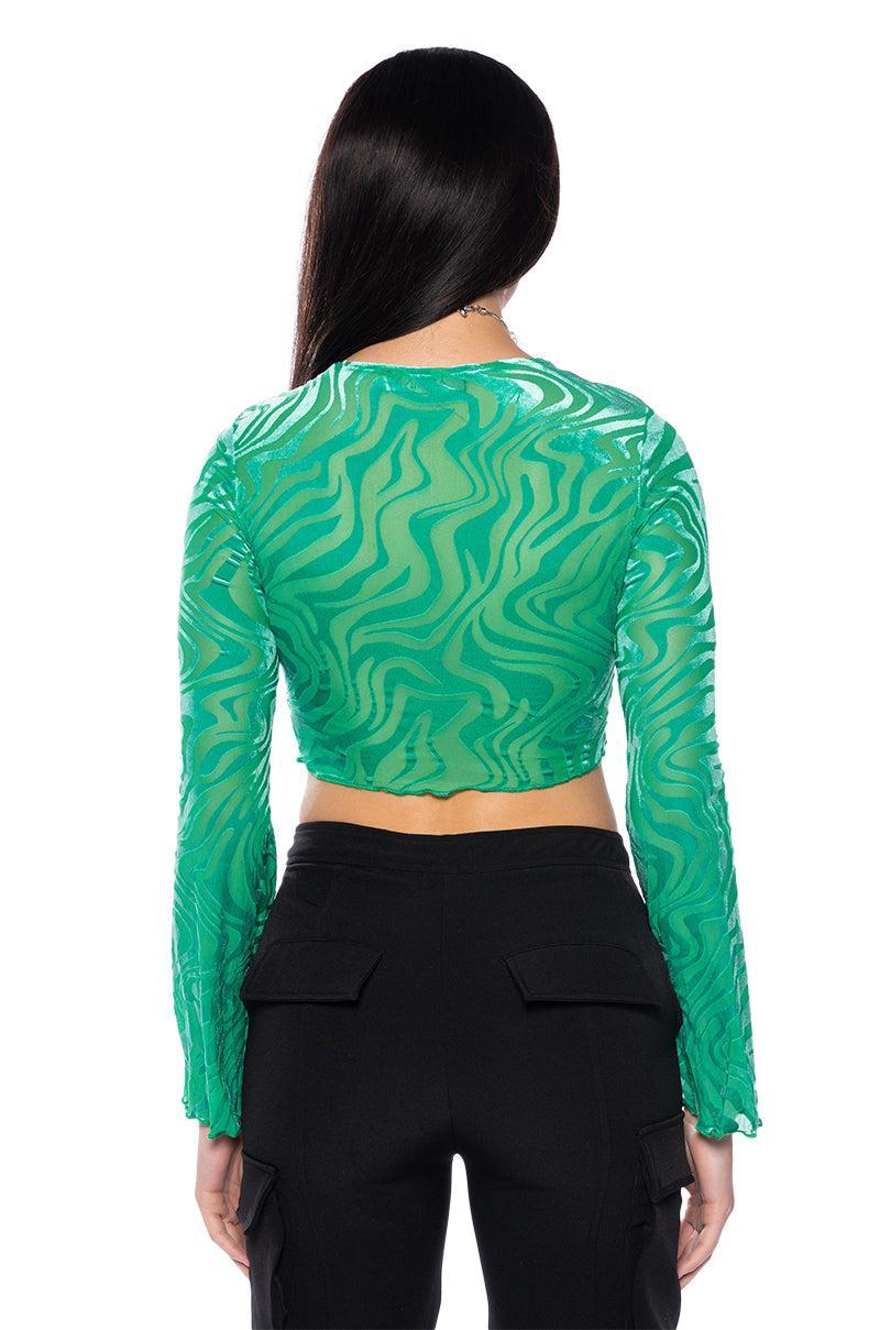 MILKY WAY LONGSLEEVE TIE FRONT TOP Product Image