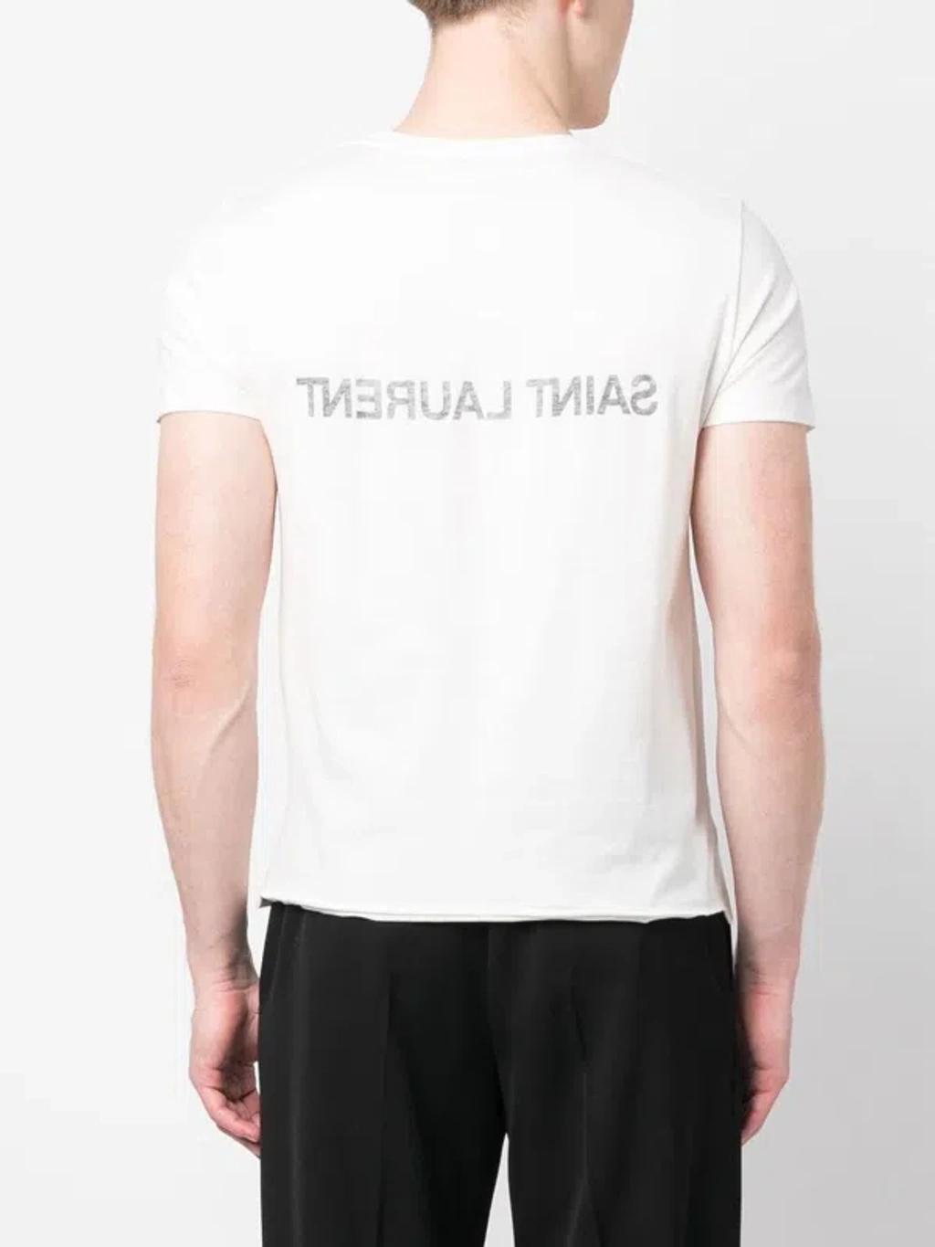 Men's Cotton Crew-neck T-shirt In White Product Image