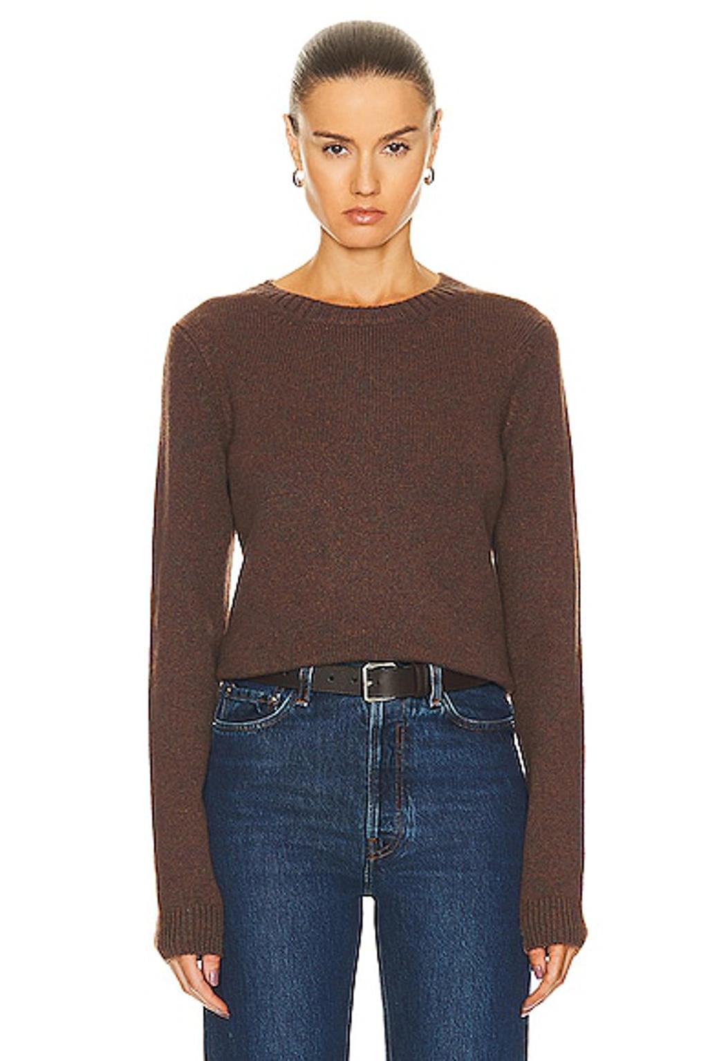 KHAITE Diletta Cashmere Sweater In Brown product image