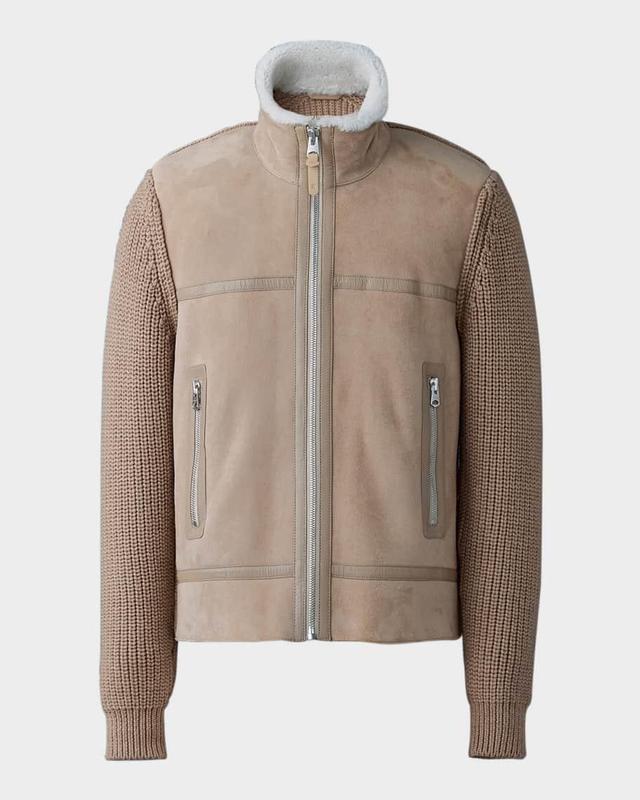 Men's Jonathan Mixed-Media Shearling Jacket Product Image