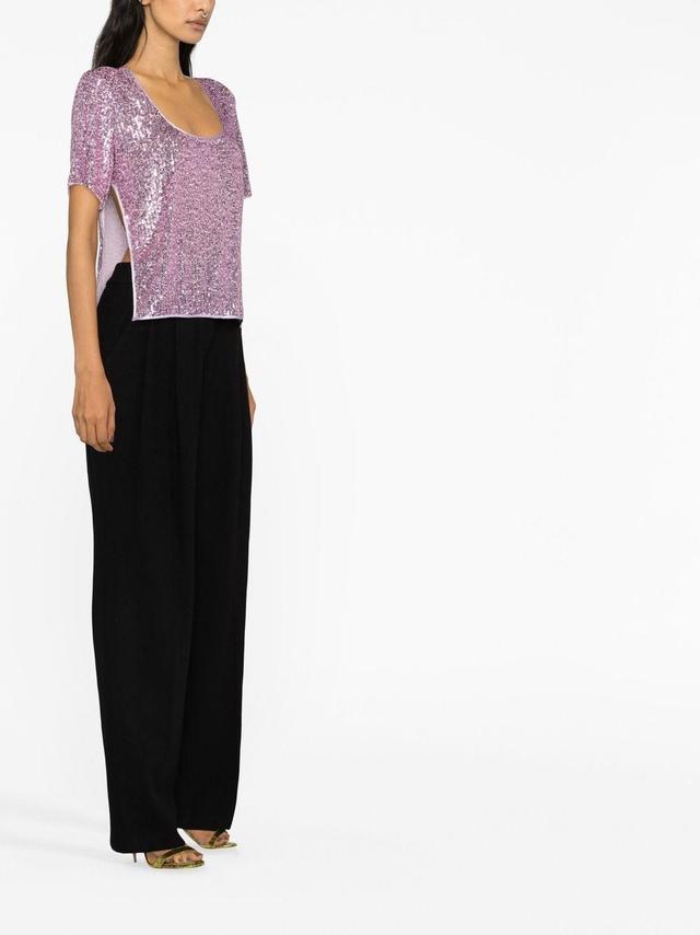 TOM FORD Sequin Short-sleeve Top In Purple Product Image