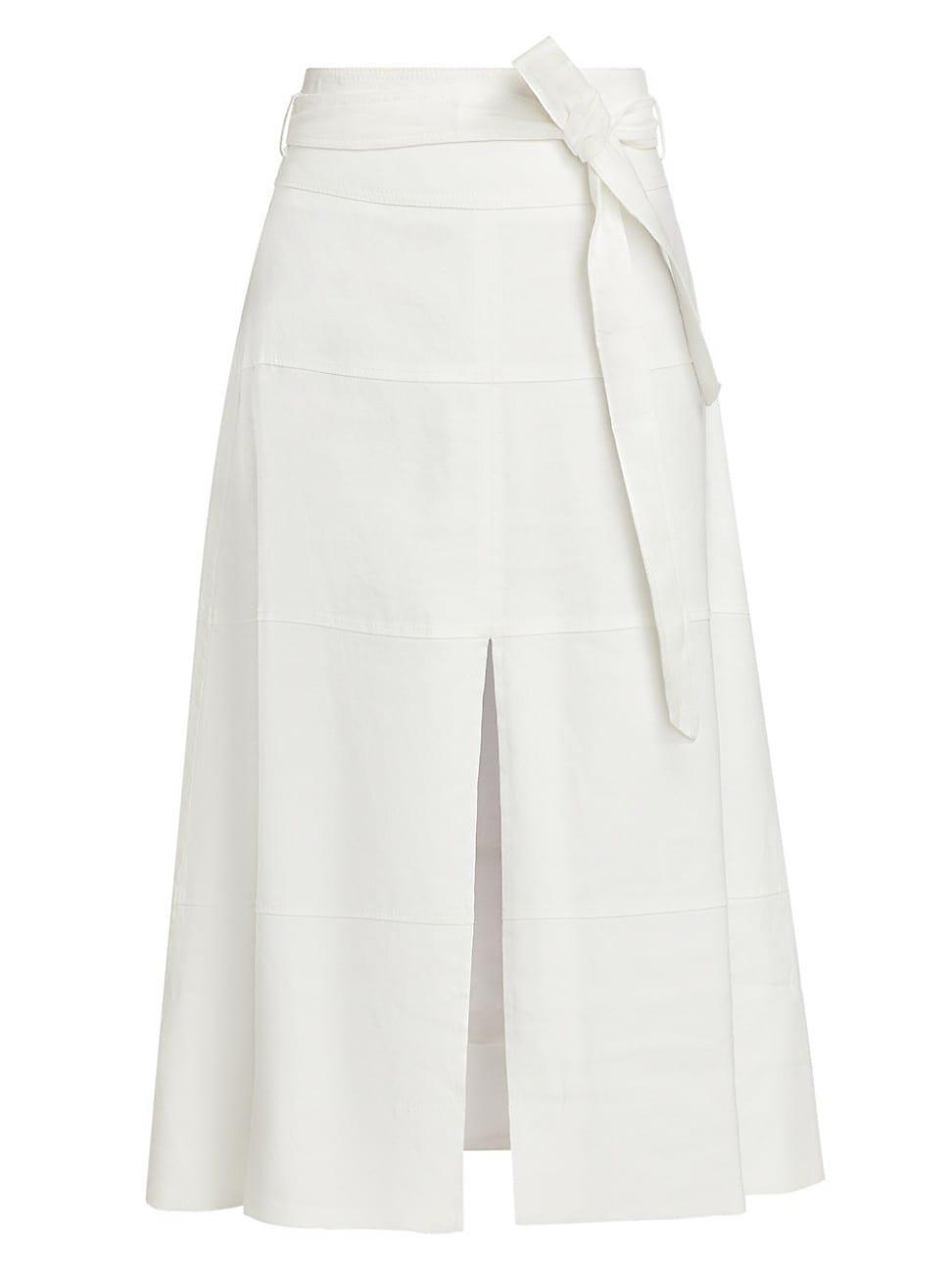 Womens Hudson Linen-Blend Midi-Skirt Product Image