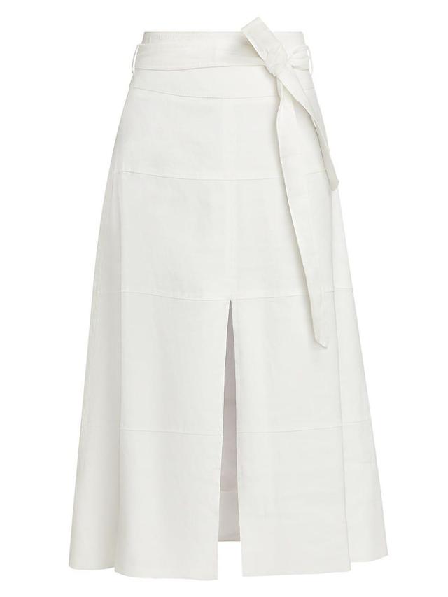 Womens Hudson Linen-Blend Midi-Skirt Product Image