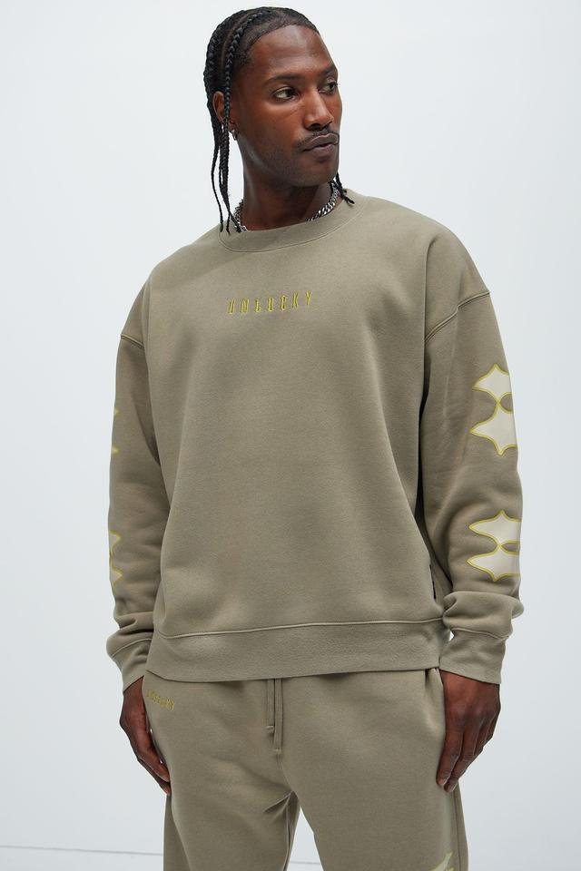 Unlucky Crew Neck Sweatshirt - Olive Product Image