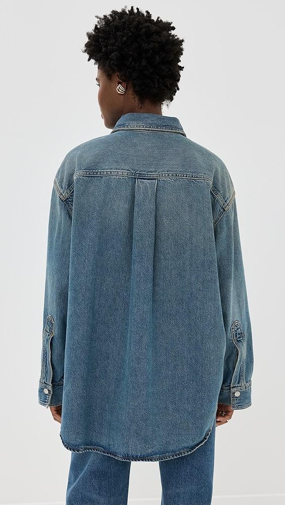 HAIKURE New Ofelia Blue Button Down Jacket | Shopbop Product Image