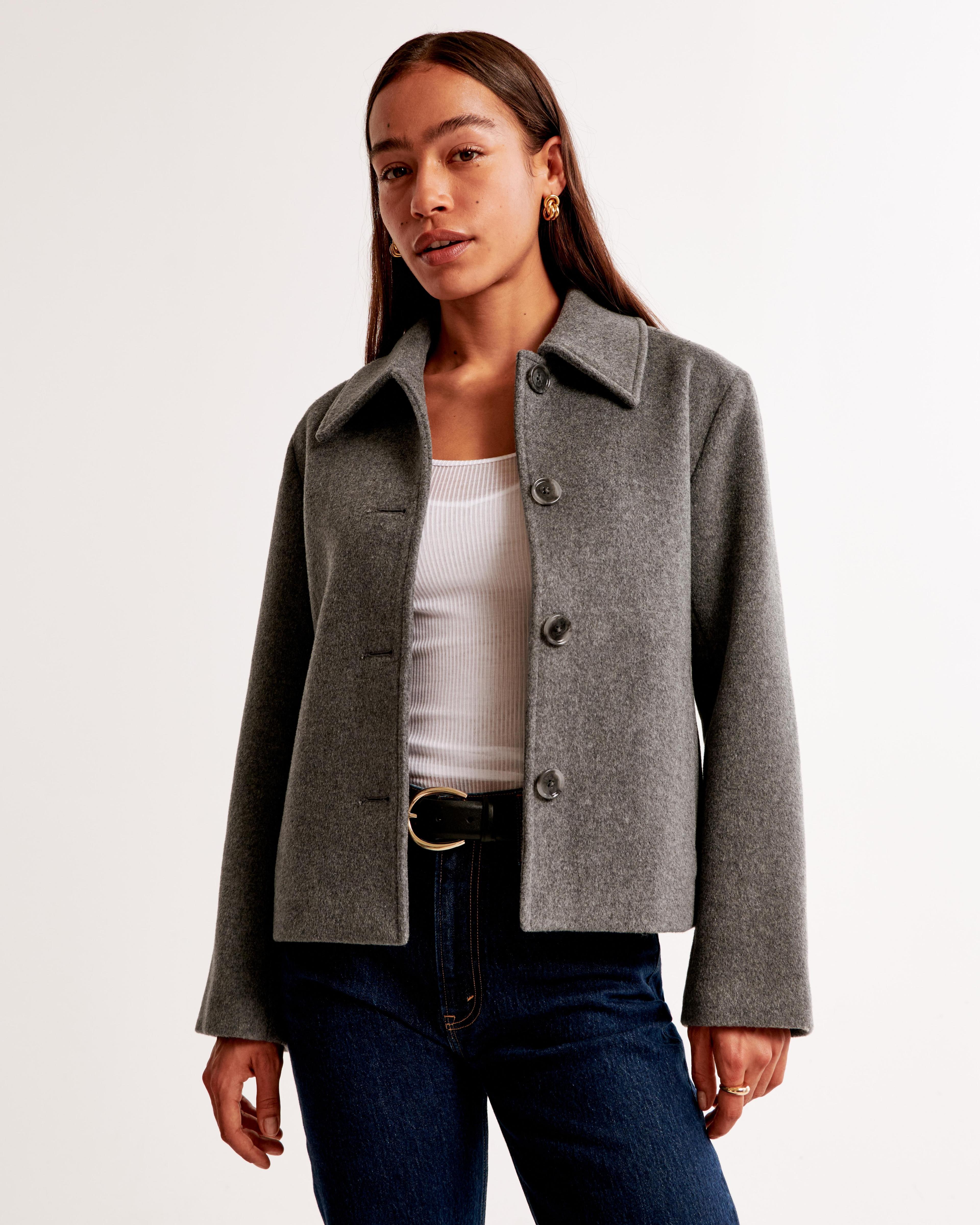 Wool-Blend Short Coat Product Image