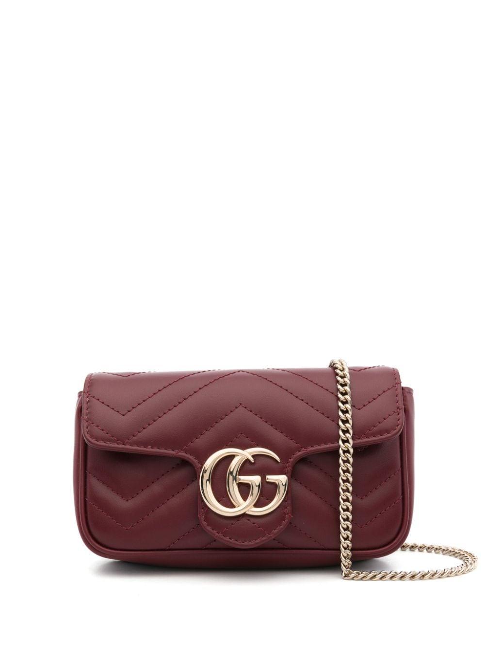 Super Mini Gg Marmont Cross Body Bag In Red Product Image