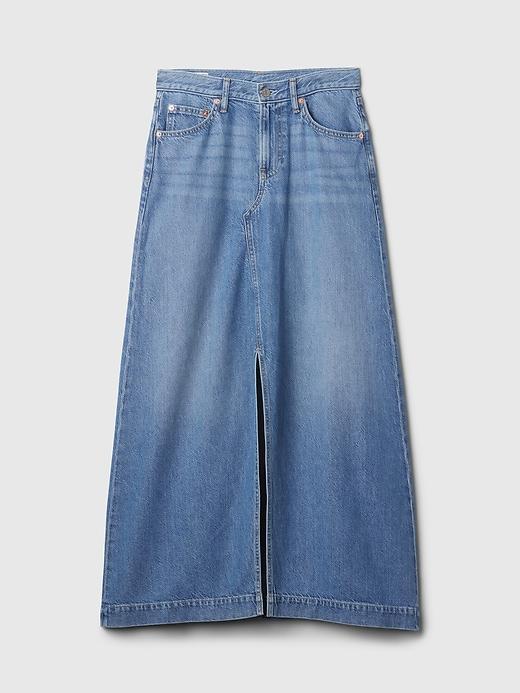 UltraSoft Denim Maxi Skirt Product Image