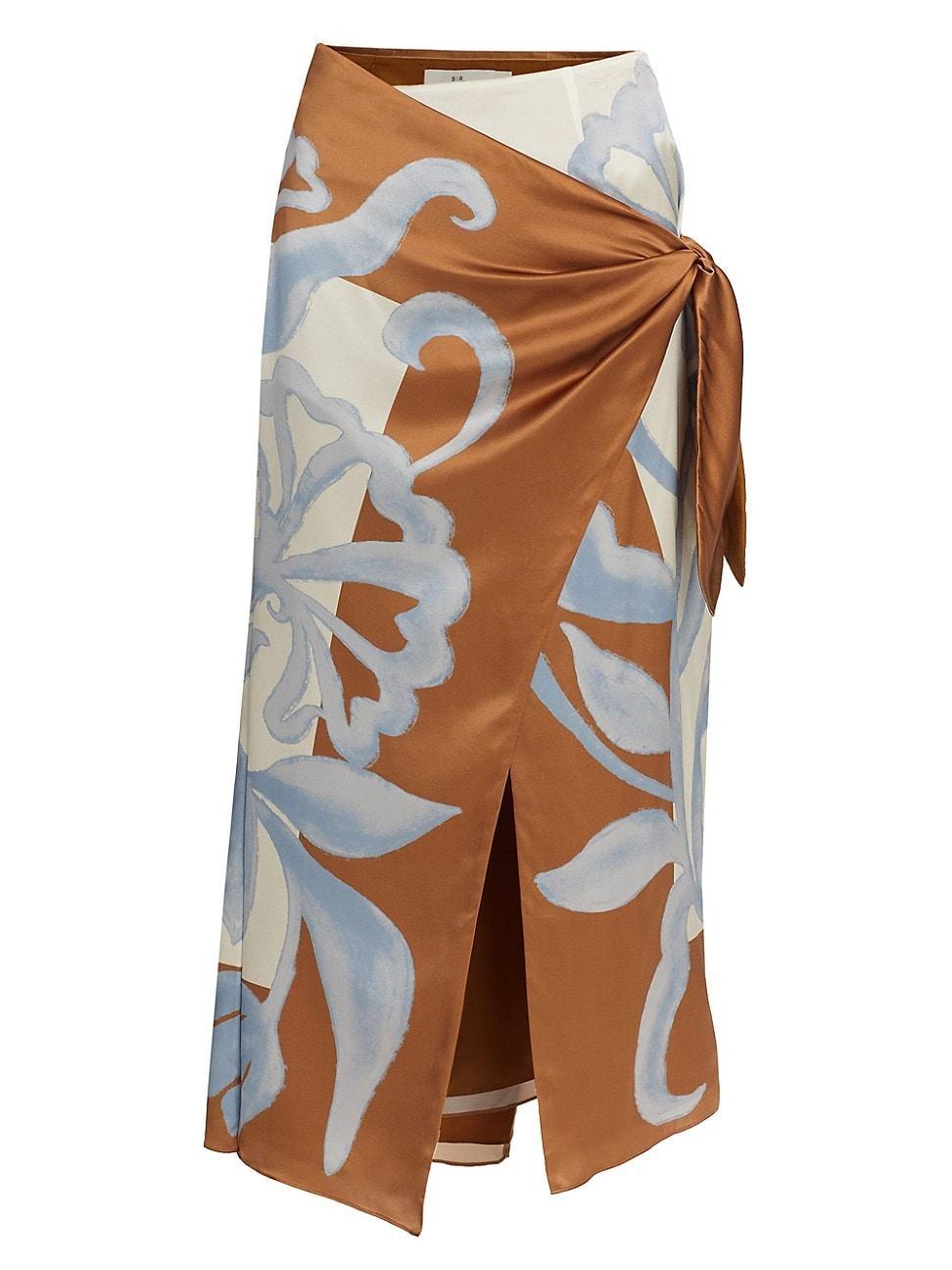 Womens Sorrento Silk Wrap Midi-Skirt Product Image