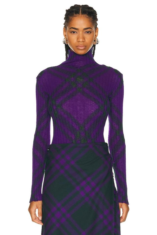 Burberry High Neck Sweater in Purple Product Image