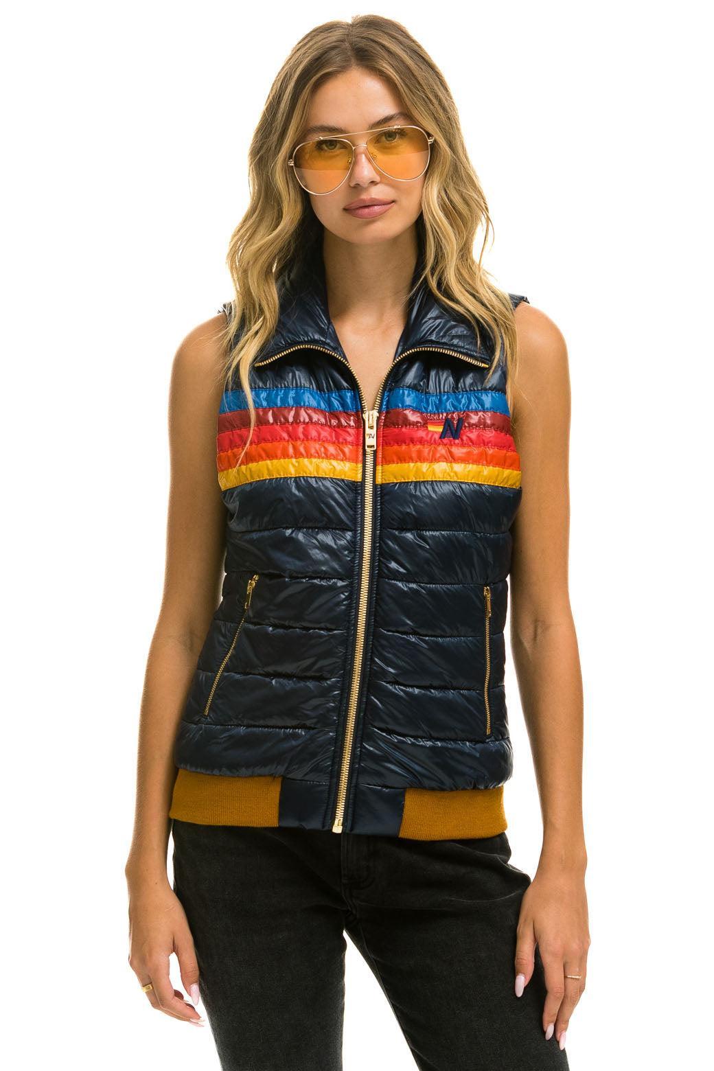 WOMEN'S 5 STRIPE VEST - GLOSSY NAVY Female Product Image