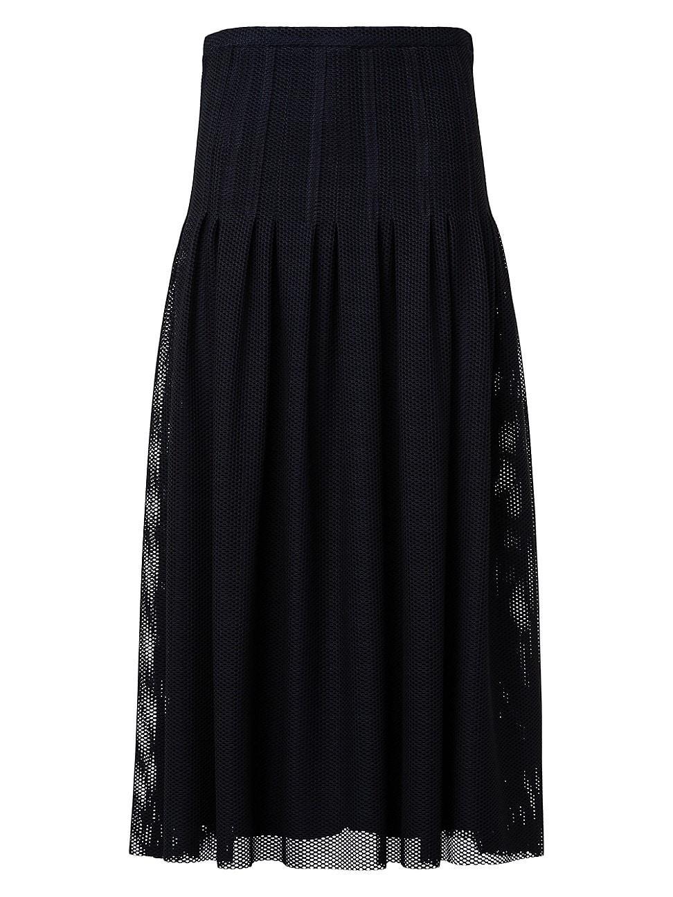 Womens Stretch Mesh A-Line Midi-Skirt Product Image