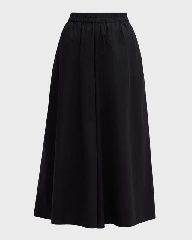 Cropped Wide-Leg Organic Cotton Poplin Pants Product Image