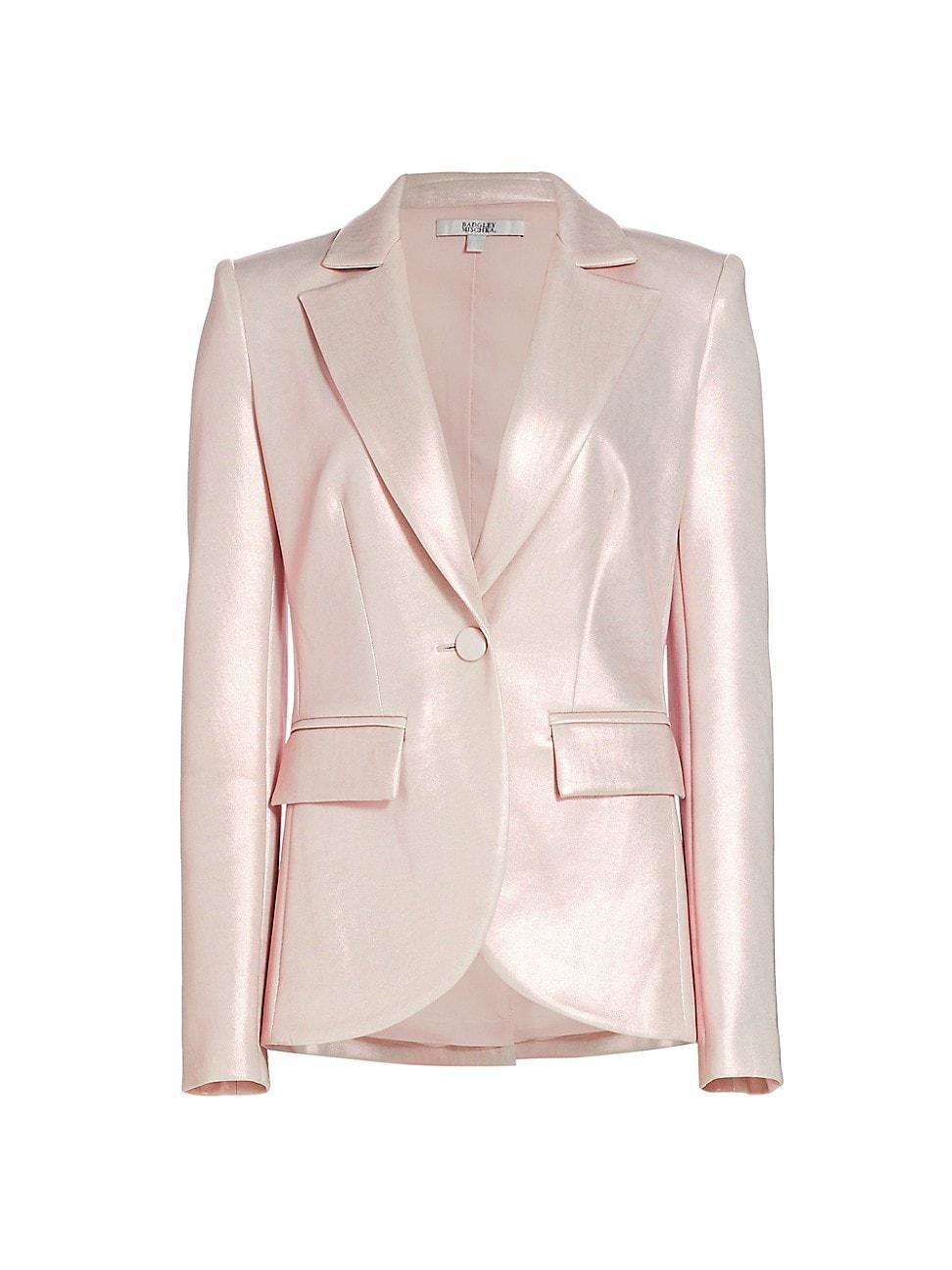 Womens Satin Single-Breasted Blazer Product Image