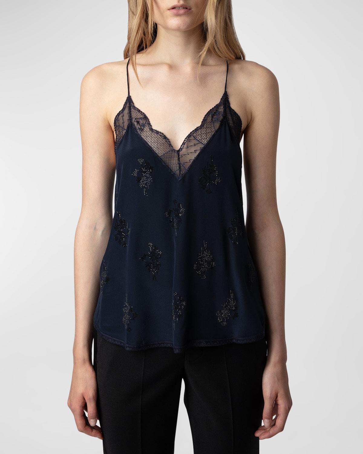 Womens Christy Silk Crystal Camisole Product Image