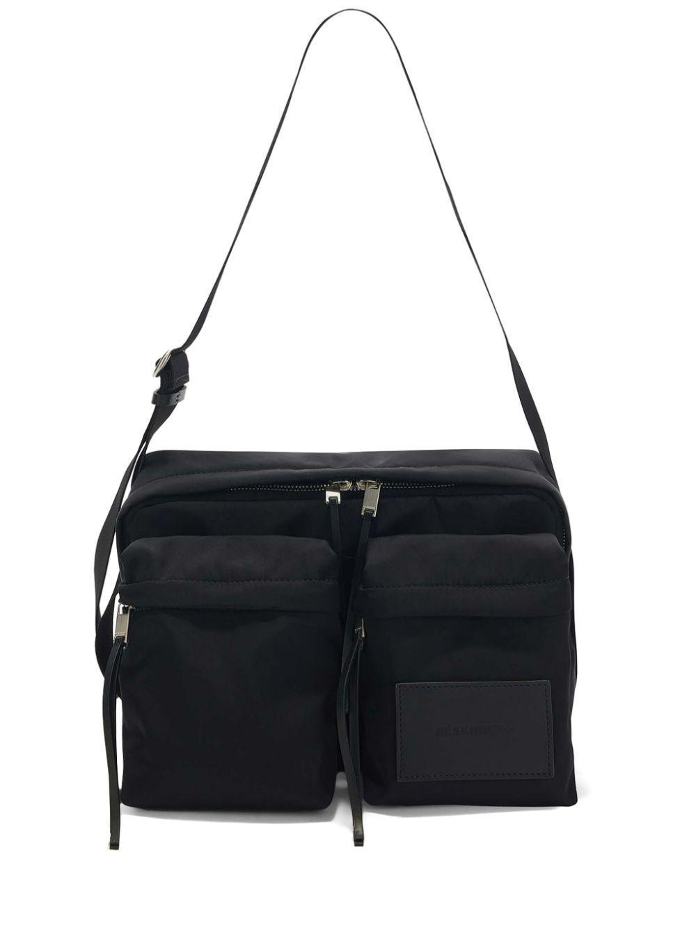 JIL SANDER Outdoor Canvas Shoulder Bag In Black Product Image