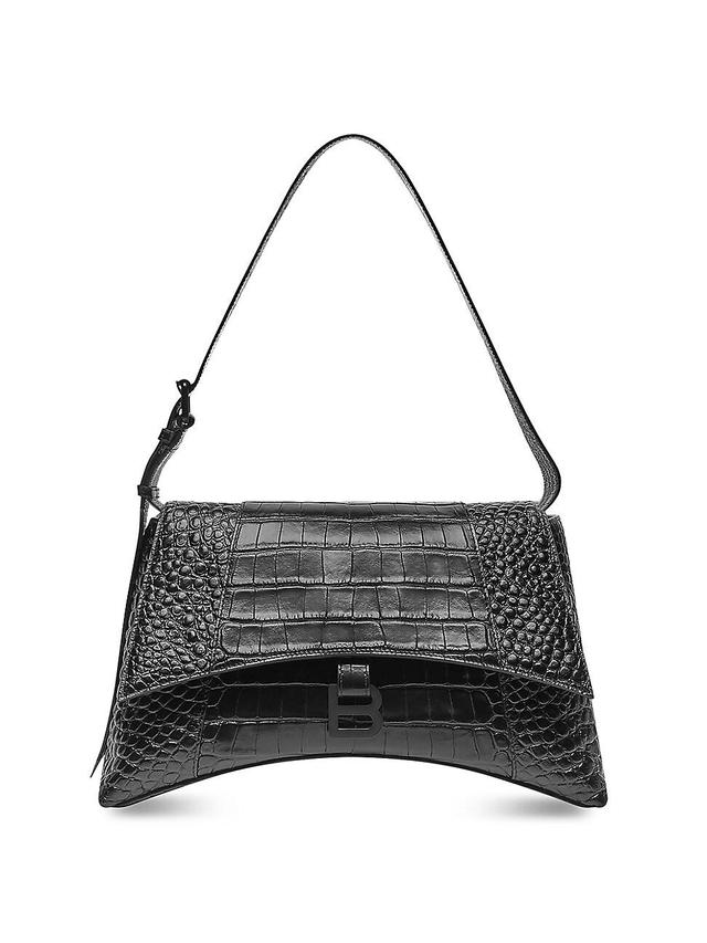 Womens Downtown Medium Crocodile Embossed Shoulder Bag Product Image