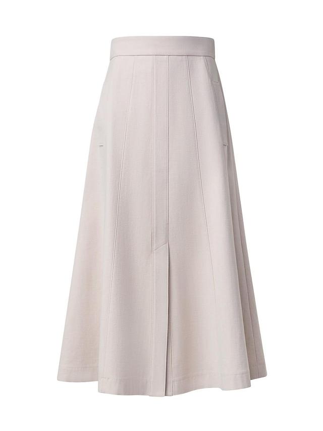 Womens Denim Pleated Midi-Skirt Product Image