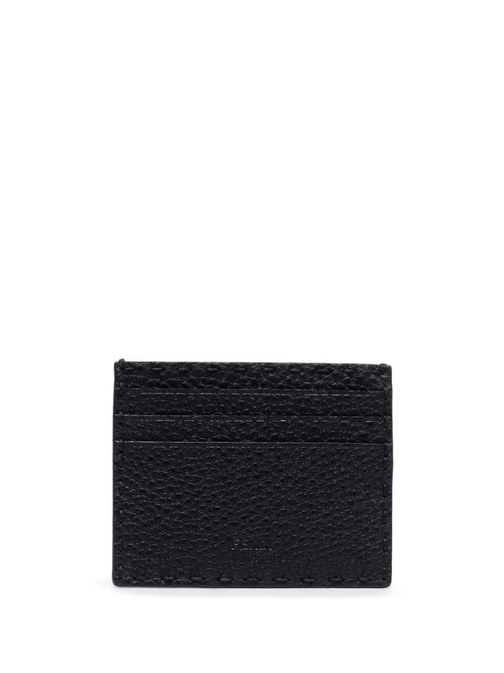 Logo-lettering Leather Cardholder In Black Product Image