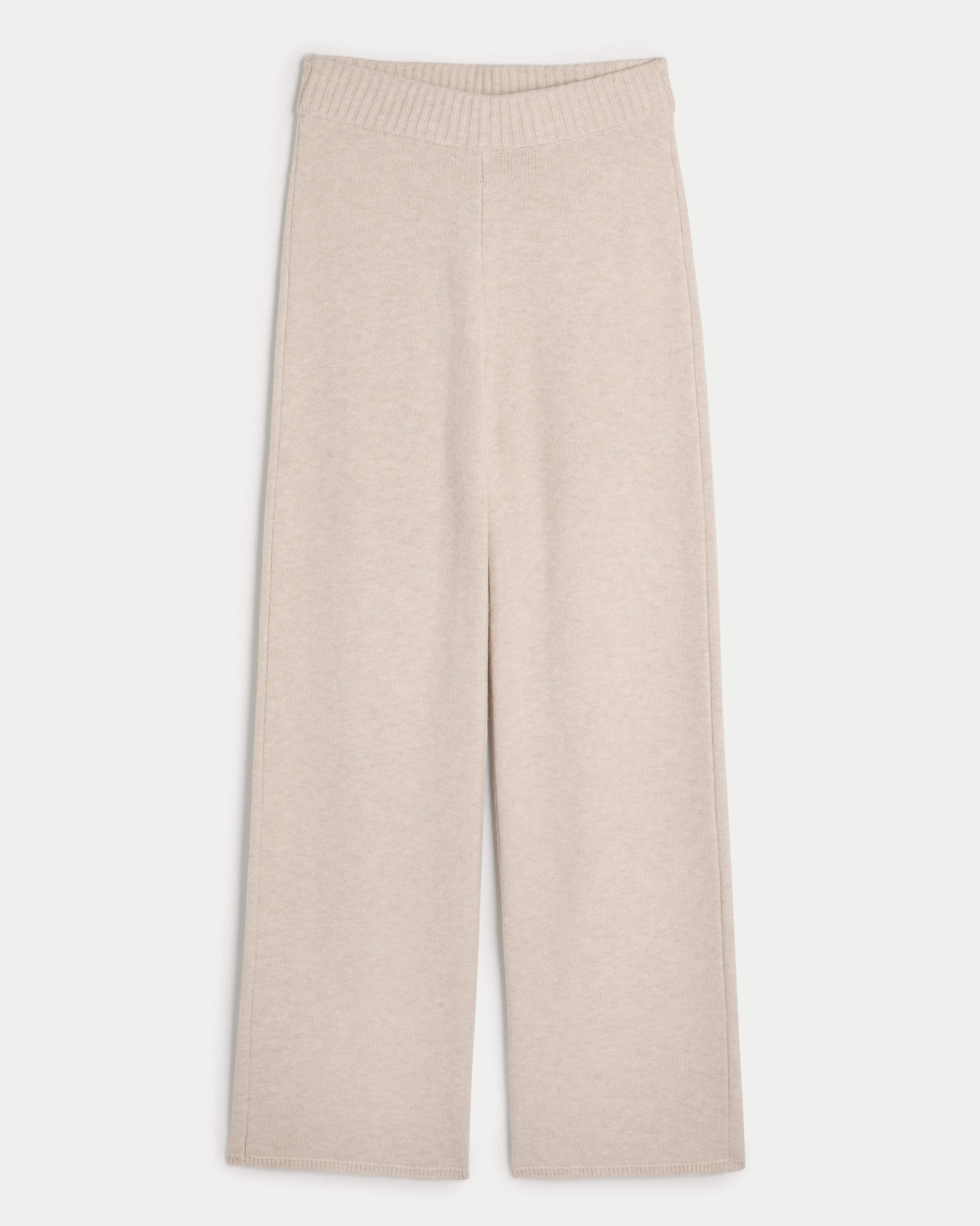 Gilly Hicks Sweater-Knit Straight Pants Product Image