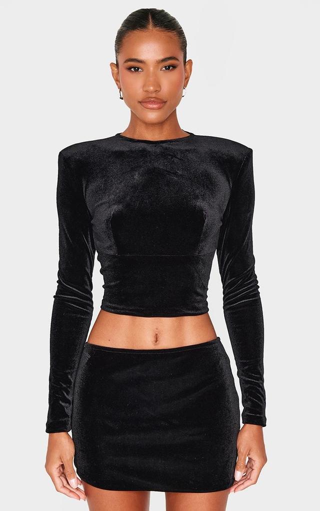 Black Velvet  Long Sleeve Long Top Product Image