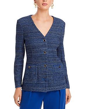 Misook Shimmer Tweed Tailored Jacket Product Image