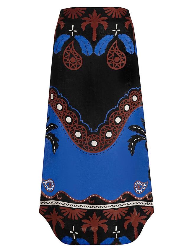 Womens Printed Midi-Skirt Product Image