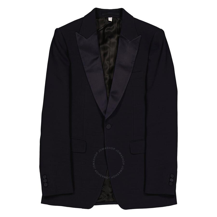 Wool Silk Blend English Fit Tailored Blazer Jacket In Blue Product Image