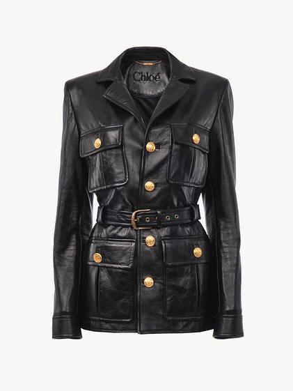 Utilitarian jacket in leather Product Image