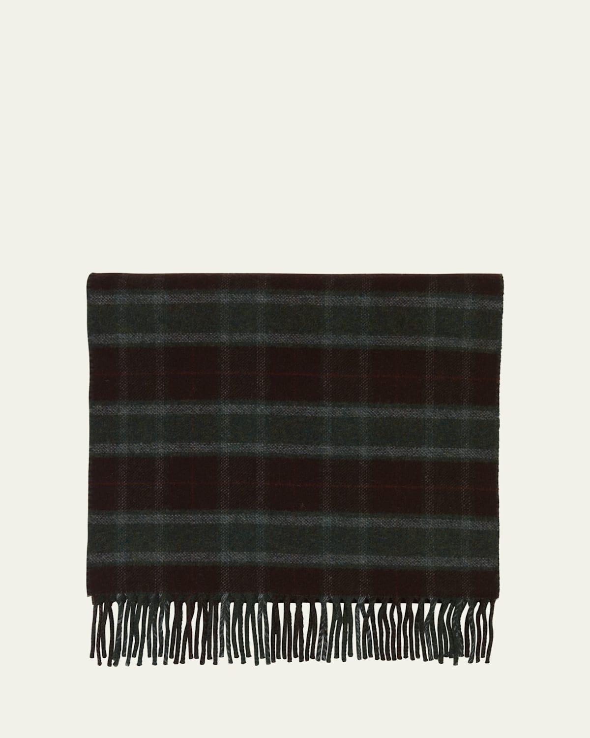 Mens Wool and Cashmere Glen Check Scarf Product Image