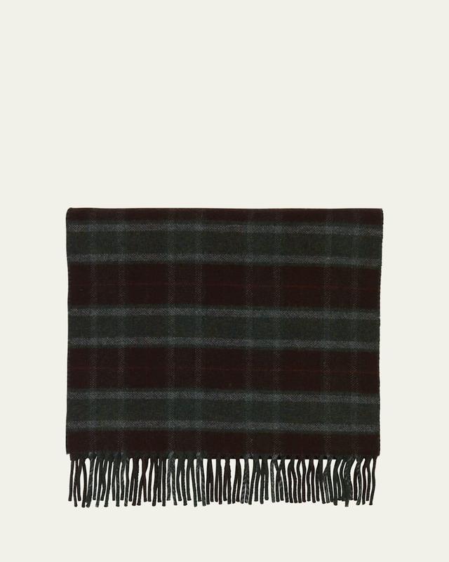 Mens Wool and Cashmere Glen Check Scarf Product Image