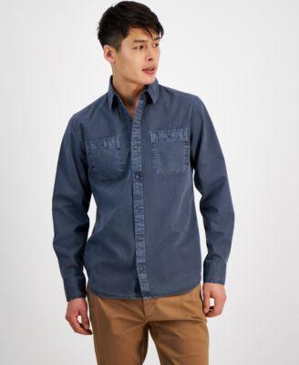 Sun + Stone Mens Long Sleeve Twill Shirt, Created for Macys Product Image