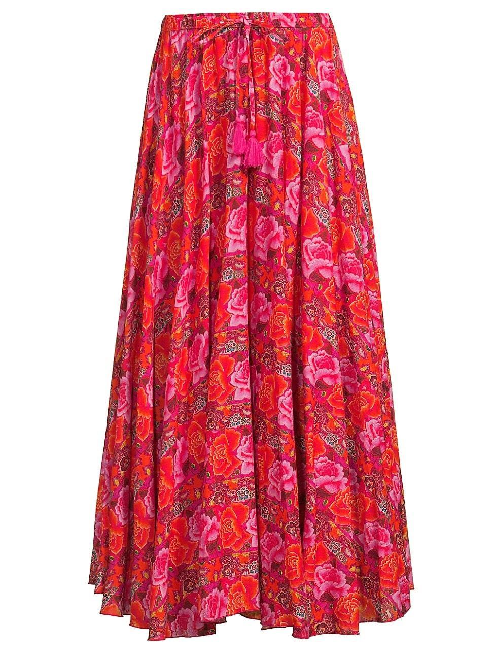 Womens Floral Print Maxi Skirt product image