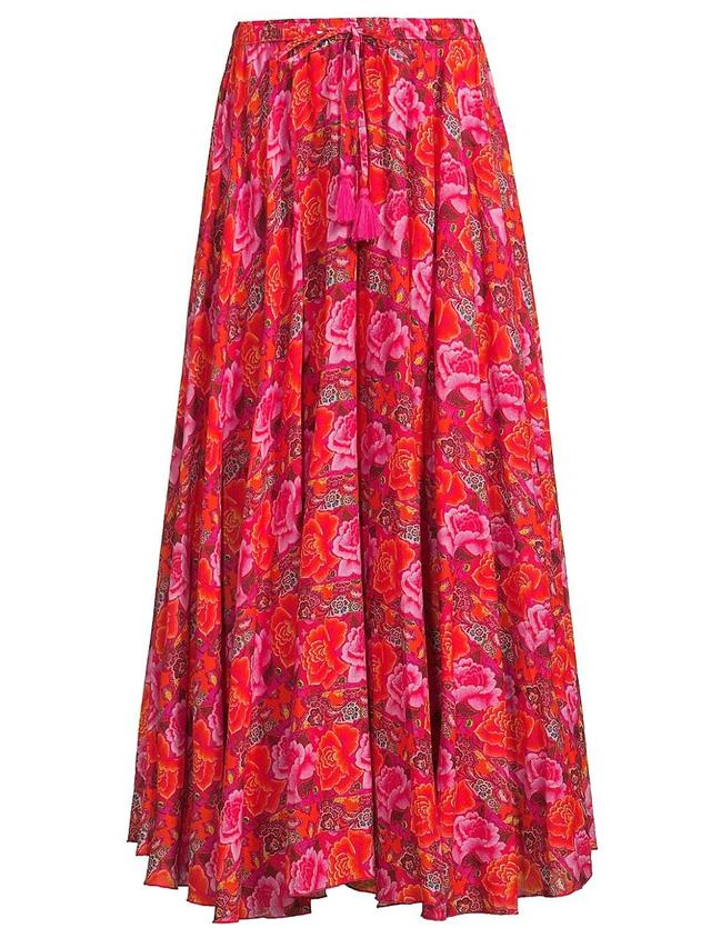 Womens Floral Print Maxi Skirt Product Image