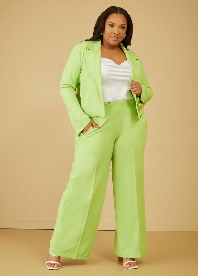 Plus Size Crepe Wide Leg Trousers, - Ashley Stewart Product Image