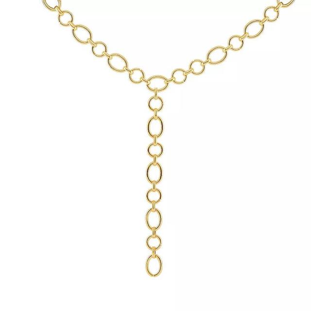 Emberly Rolo Chain Y Necklace, Womens, Yellow Gold Tone Product Image