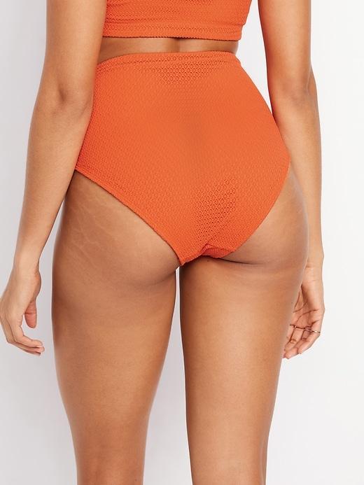 High-Waisted Crochet Bikini Swim Bottoms Product Image