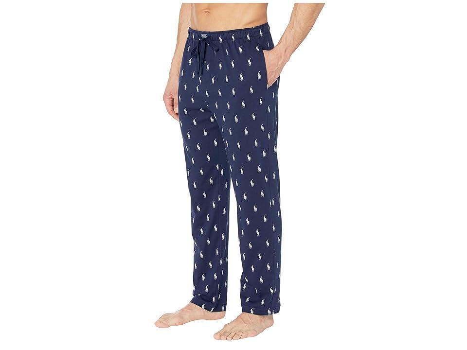 Polo Ralph Lauren Knit Jersey Covered Waistband PJ Pants (Cruise /Nevis All Over Pony Player) Men's Pajama Product Image