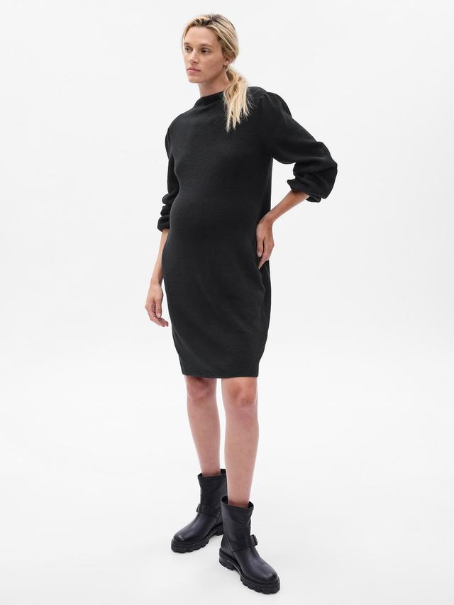 Maternity CashSoft Turtleneck Mini Sweater Dress Product Image