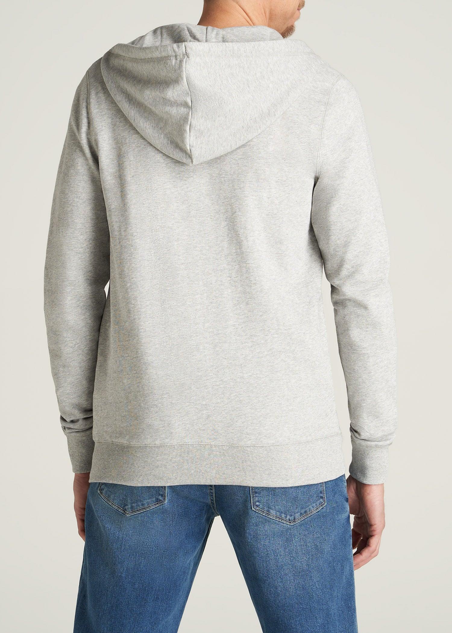 Wearever French Terry Full-Zip Men's Tall Hoodie in Grey Mix Product Image