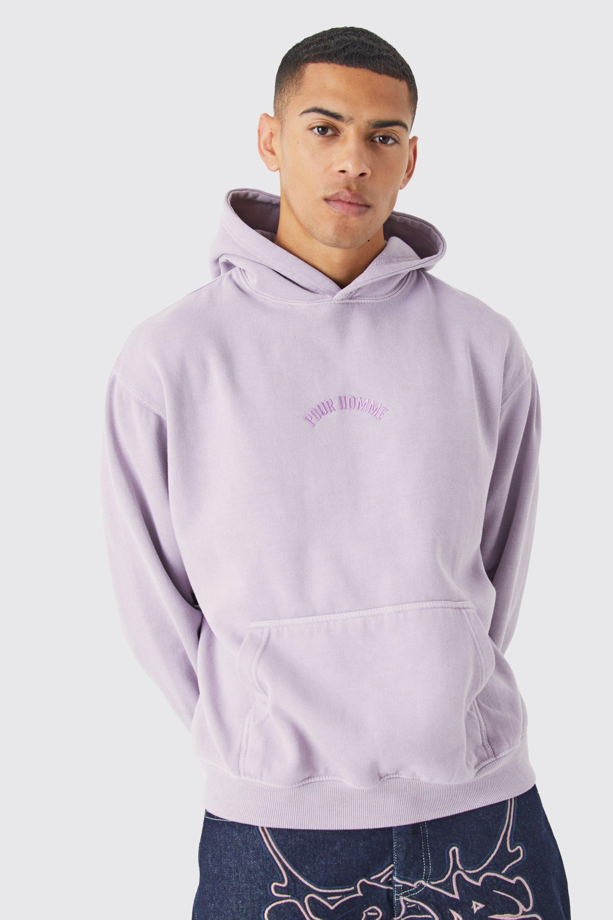 Oversized Washed Embroidered Hoodie | boohooMAN USA Product Image