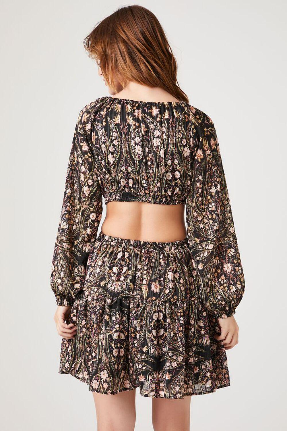 Ornate Print Cutout Mini Dress | Forever 21 Product Image