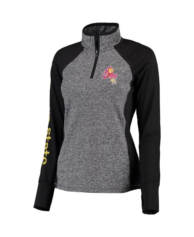 Womens Gray/Black Arizona State Sun Devils Finalist Quarter-Zip Pullover Jacket Product Image