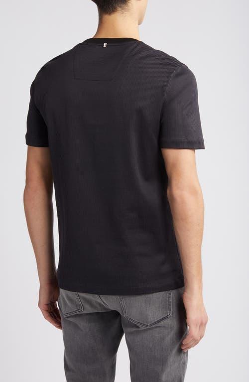 HUGO BOSS Structured-cotton T-shirt With Mercerized Finish In Black Product Image