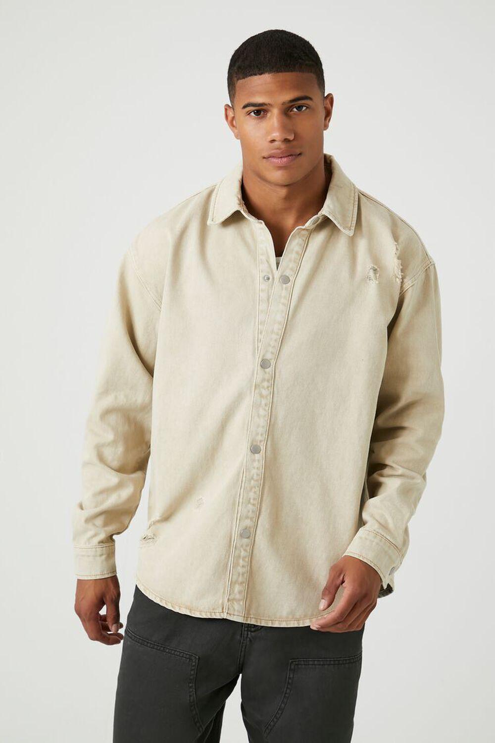 Distressed Mineral Wash Shirt | Forever 21 Product Image