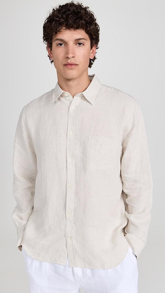 Frescobol Carioca Telles Linen Stripes Relaxed Fit Shirt | Shopbop Product Image