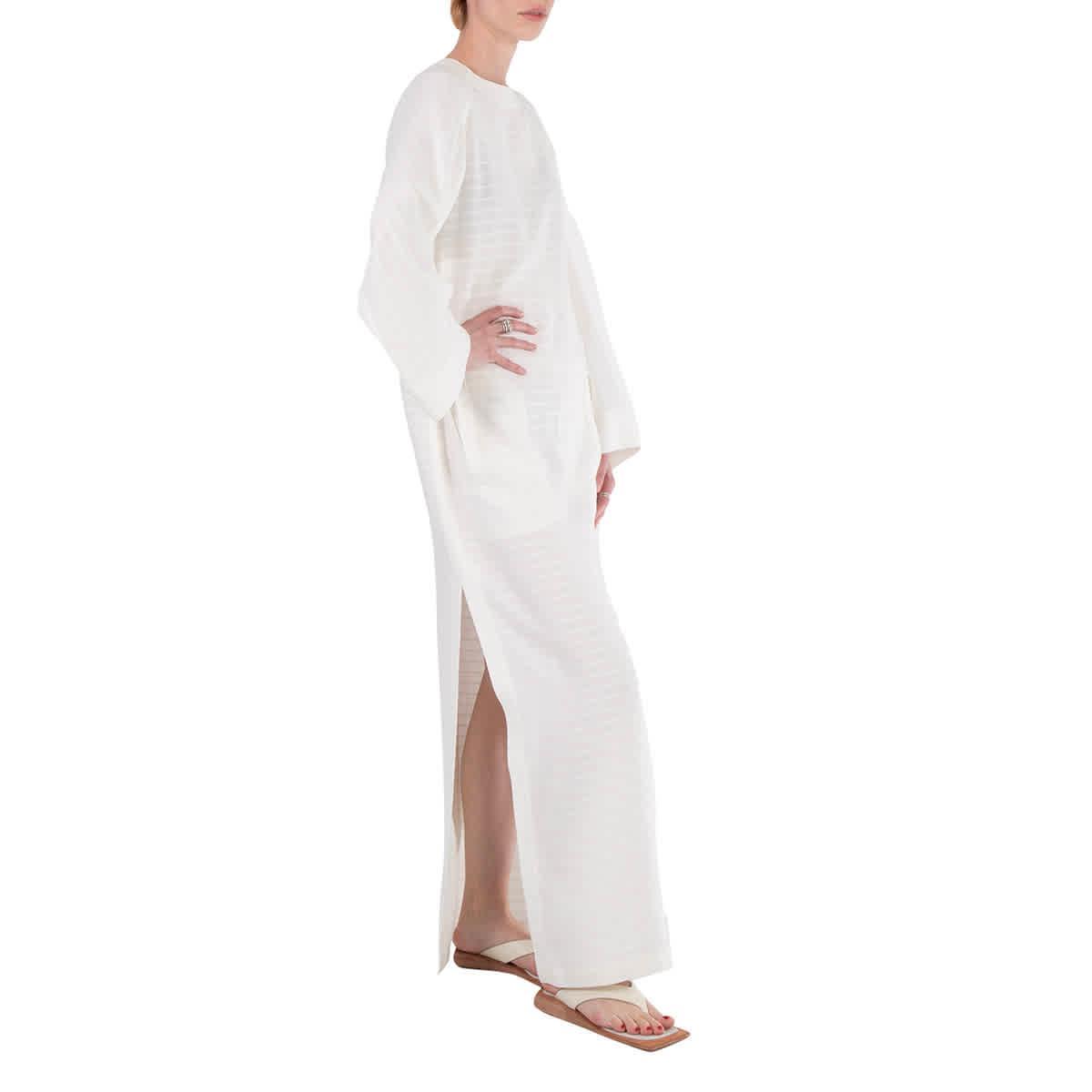 Long-sleeve Maxi Dress In White Product Image