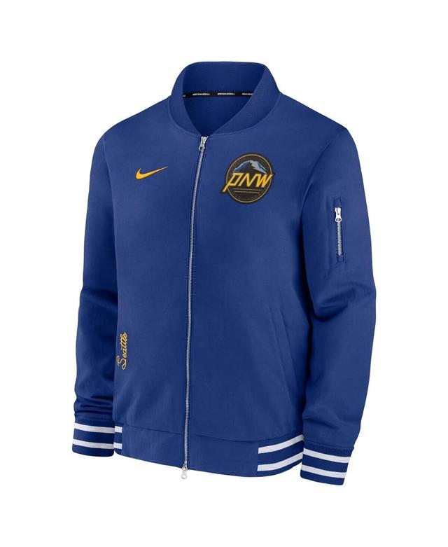 NIKE Men's  Royal Seattle Mariners Authentic Collection Game Time Bomber Full-zip Jacket Product Image