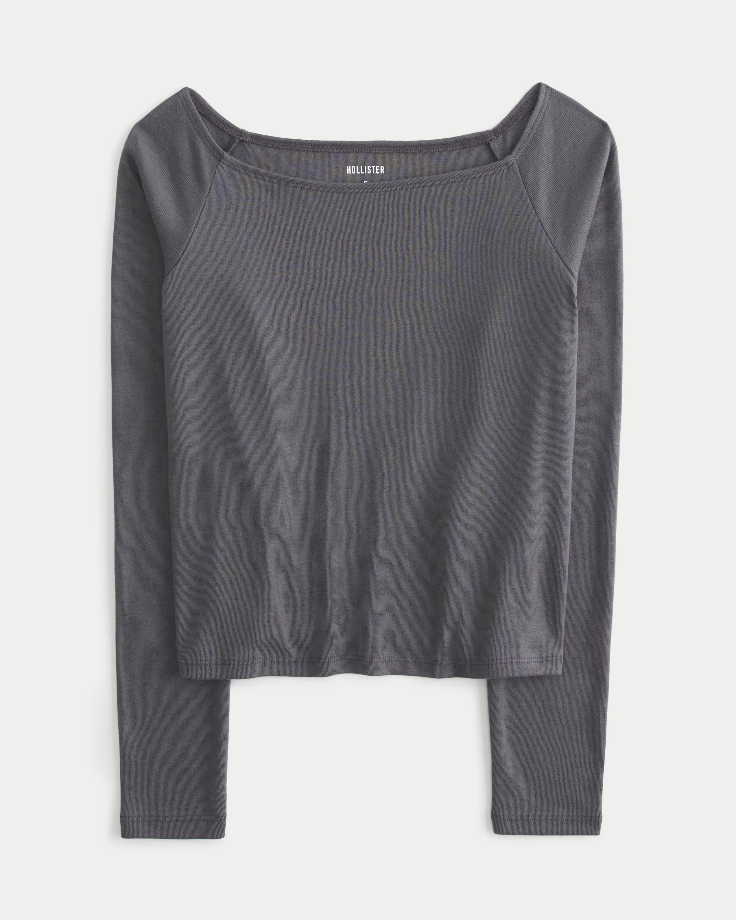 Long-Sleeve Off-the-Shoulder Top Product Image